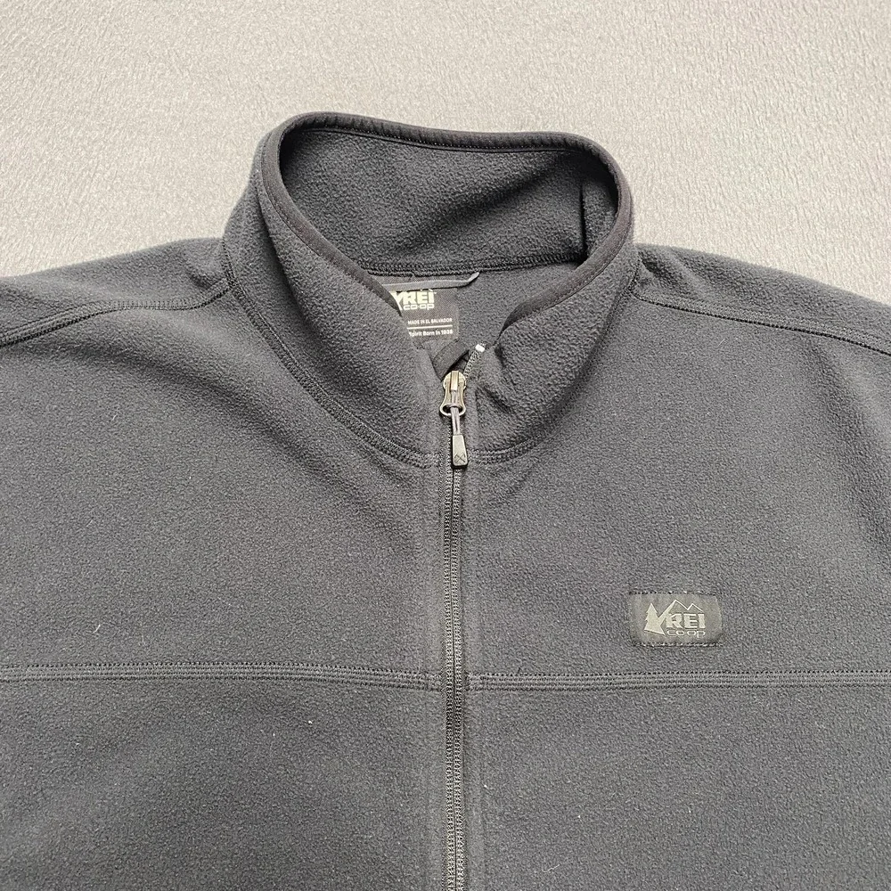 REI Co-op Jacket Mens XL Gray Fleece Full Zip Zip Pockets Warm Hiking Outdoor - Picture 2 of 9